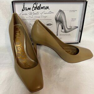 Sam Edelman 8.5M Heels Beth Nude Leather Brand New in Box